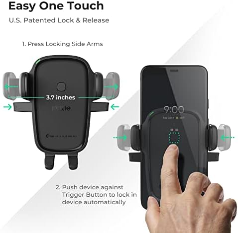 i Ottie Easy One Touch Wireless 2 Qi Dashboard Phone Mount & Car Charger – Effortless Smartphone Accessibility and Charge Efficiency for i Phone, Samsung Galaxy, Huawei, LG – Streamlined Driving Experience with Enhanced Safety Features and Adjustable Viewing Angles