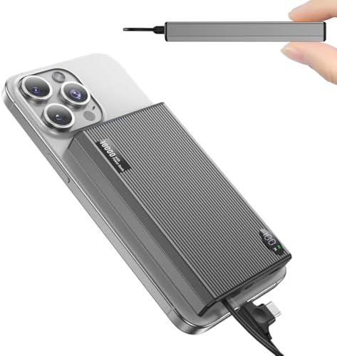 Ultra-Slim 10000 m Ah Magnetic Power Bank – Fast 20 W Charging with Built-in USB-C for i Phone 15/14/13/12 Pro Max – Lightweight Travel Charger with Mag Safe Technology and LED Display – Safe, Stylish, and Convenient Power Solution