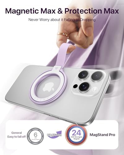 Elevate Your Mobile Usage with the Andobil 2025 Magnetic Phone Grip Holder – Unmatched Stability for i Phone 16 Pro Max Plus, 15/14/13/12 & Android Devices, Stylish Purple Finish – Ergonomic Ring Stand & Kickstand for Effortless Hands-Free Functionality and Seamless Mag Safe Compatibility