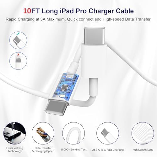 Power Up Your i Phone 16/15: 10 FT Fast Charging Cable Duo with 20 W USB-C Wall Chargers – Ultimate Connectivity for Your i Phone 16 Plus, Pro, Max, and 15 Series – Extended Reach and Rapid Charge Efficiency for On-the-Go Power Solutions