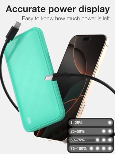 High-Speed 20 W Portable Charger – 10,000 m Ah Fast Charging Power Bank with USB-C PD & QC 3.0 for Ultimate Device Compatibility – Slim, Lightweight Battery Pack for i Phone & More – Perfect for On-the-Go Power Needs