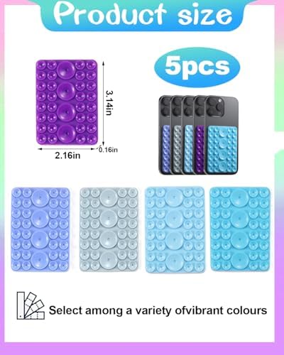 Revolutionary Silicone Octo Suction Cup Buddy Phone Mount – Hands-Free Multi-Function Grip for i Phone & Android Devices (Vibrant Blue, 5-Pack) – Ultimate Solution for Secure Navigation and Engaging Media Viewing