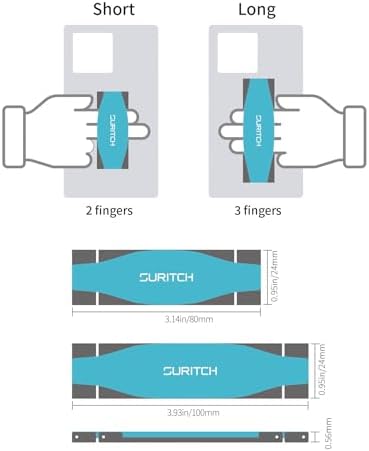 SURITCH 2-in-1 Silicone Phone Grip and Kickstand Holder – Universal Finger Loop Strap for Superior Stability and Comfort, Compatible with i Phone, Samsung, and Most Cases, 3.15″ Black – Premium Drop Protection and Effortless Hands-Free Viewing Solution