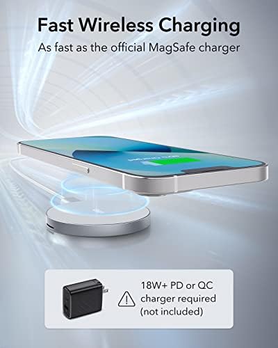 ESR Mag Safe 15 W Wireless Charger – Dual USB-C Charging Pad for i Phone 16 Pro Max, 16 Pro, 16, 16 Plus, 15, 14, 13, 12, and Galaxy S25 – Sleek Desert Titanium Finish – Effortless Magnetic Alignment for Air Pods Pro/3/4 – High-Speed Charging & Enhanced Device Compatibility