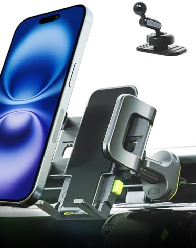 Ultimate Bracketron Car Phone Holder – Versatile Trip Grip Mount for Dashboard & Air Vent with 360-Degree Rotation, One-Handed Release for i Phone, Samsung & Android – Secure, Stylish, and Convenient Driving Companion