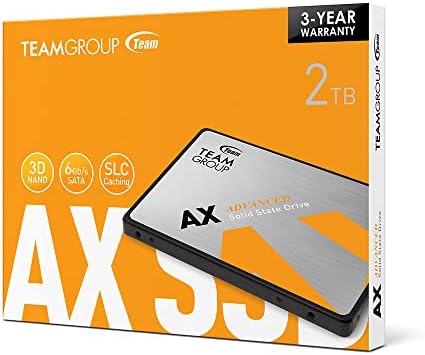 Boost Your Computer’s Speed with TEAMGROUP AX2 1 TB SATA III SSD – Unleash Lightning-Fast 540 MB/s Data Transfer for Ultimate Performance in Laptops & Desktops, Enhanced Durability with 3 D NAND TLC Technology for Reliable Storage Solutions