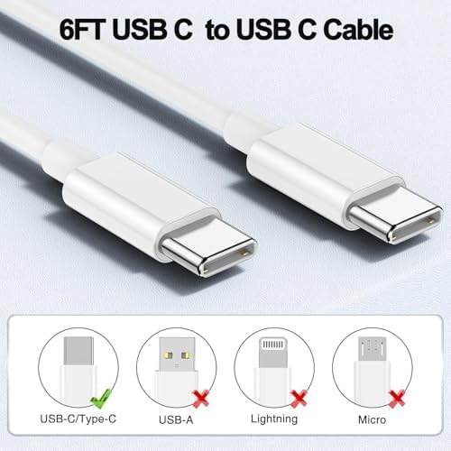 Revolutionize Your Charging Routine: Dual-Port Fast Wall Charger Set for i Phone 16 & 15 – Includes 6 FT USB C to C Cable – Rapid Power Delivery for i Pad Pro and More – Safety-First Design for Worry-Free Use – Ideal for Family and Travel Charging Needs