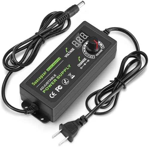 Versatile Universal Adjustable AC/DC Power Supply Adapter – 3 A, 72 W Output, 9 V to 24 V Range – Dual Connector Compatibility (5.5 x 2.1 mm & 5.5 x 2.5 mm) – Optimal Power Solution for Home Electronics with Advanced Safety Features and Global Input Voltage Support