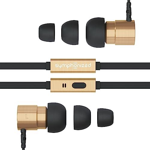 Elevate Your Audio Experience: Symphonized Metal Wired Earbuds with Built-in Microphone for Seamless Communication – Premium In-Ear Headphones for Computer, Laptop & Smartphone Use – Durable 3.5 mm Aux Jack Earbuds with Comfortable Fit and Tangle-Free Design