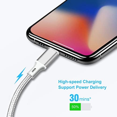 Premium 5-Pack i Phone Charger Set: MFi Certified Nylon Braided Fast Charging Cables (3 FT, 6 FT, 10 FT) for i Phone 14/13/12/11/X/Max/8/7/6/5/SE/i Pad – Unmatched Durability & Versatile Lengths for Every Lifestyle