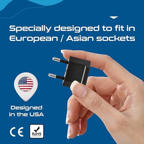 Universal Travel Power Adapter with 45 W PD Retractable USB-C Cable – Ultimate Multi-Device Charger for Global Use – Compatible with Laptops, Smartphones & Cameras – Essential Travel Accessory for US, EU & UK Adventures – Compact Design for Hassle-Free Charging