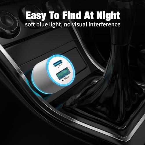 Dual Port 38 W USB-C Car Charger (2 Pack) – Fast Charge Your i Phone 16 Pro/Max/Plus & Samsung Galaxy S25/S24/S23 with 20 W PD & 18 W QC – Includes 3.3 FT Type C Cable – Sleek Black Design for Enhanced Compatibility and Efficiency, Perfect for Road Trips and Daily Commutes