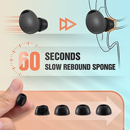 Transform Your Audio Experience with Premium Memory Foam Ear Tips for Samsung Galaxy Buds 2 Pro – Ultimate Comfort, Secure Anti-Slip Design, Noise Isolation, and Convenient Charging Case Compatibility – 3 Pairs (S/M/L, Black) – Elevate Sound Quality and Enjoy Uninterrupted Listening