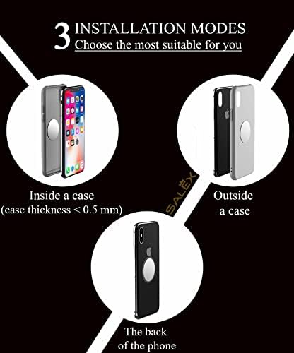 Experience Ultimate Versatility with SALEX 3-Pack Flat Black Magnetic Mounts – Ideal for Car Dashboard, Walls, and Fridges – Securely Hold Smartphones, Tablets, GPS Units, and Kitchen Utensils with Universal Compatibility – Strong Magnetic Grip, Residue-Free Adhesive, and Sleek Design for On-the-Go Organization – Elevate Your Productivity and Tidy Up Your Space Effortlessly