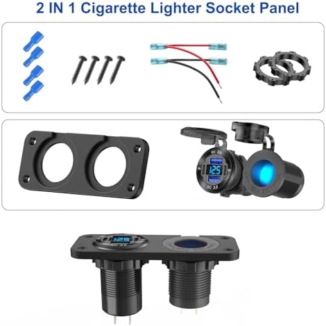 Revolutionary 2025 4-Port 12 V USB Outlet Panel: Dual PD3.0 & QC3.0 Car Charger with Integrated Voltmeter, Lighted 150 W Socket – Premium Aluminum DIY Kit for Boats, RVs & More, Ensuring Fast Charging & Robust Performance on Every Journey