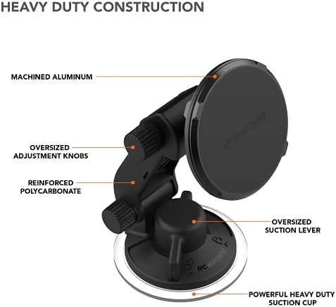 ROKFORM Magnetic Windshield Phone Holder with Strong Suction Cup – Adjustable 210° Tilt & 360° Rotation for Ultimate Hands-Free Navigation, Compatible with Mag Safe and Most Cases, Perfect for Safe Driving and Easy Access