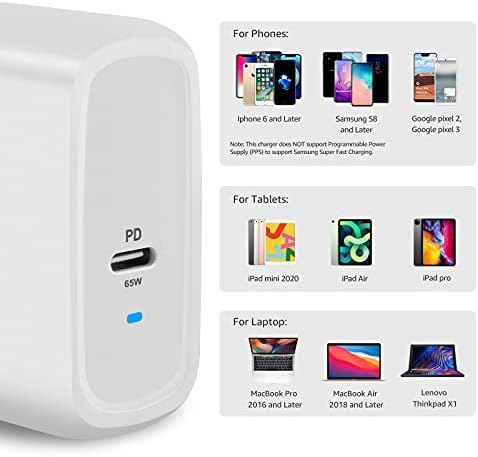 Amazon Basics 65 W Ga N USB-C Wall Charger – High-Speed Power Delivery Adapter for Laptops, Tablets & Smartphones, Compact & Foldable Design for Ultimate Portability, Efficient Charging Solution in Sleek Black Finish