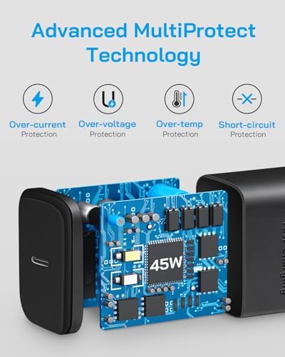 Dual Pack 45 W USB-C Fast Charger with 6 FT Type C Cable – Optimal Charging Solution for Samsung Galaxy S24/S23/S22 Series – High-Efficiency Charger Block for Rapid Power Delivery and Enhanced Device Compatibility – Ideal for Home and Travel