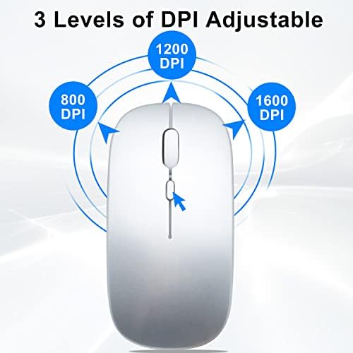 Ultimate Wireless Bluetooth Mouse for i Pad, Mac Book Pro, Air, and PCs – Rechargeable Silent Design for Productivity on the Go – Portable Slim Dual Mode Mouse with LED Indicators and Universal Compatibility