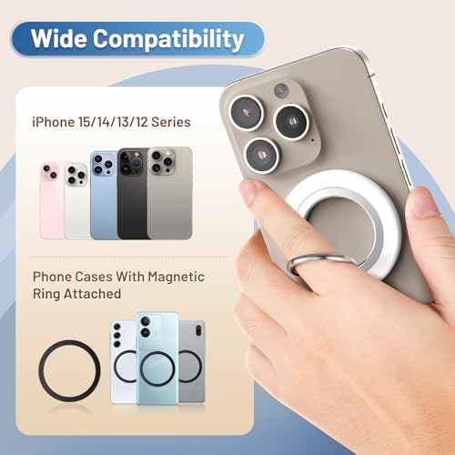 Magnetic Dual-Sided Phone Ring Holder in Elegant Purple – Ultimate Grip and Kickstand for i Phone 12-16 Series – Experience Unmatched Hands-Free Functionality and Enhanced Device Control for Everyday Use