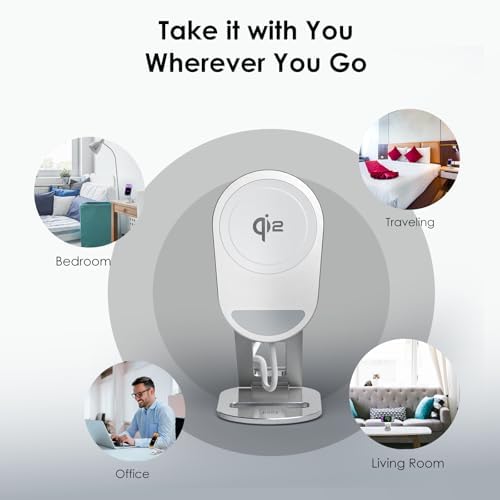 Revolutionary Qi2 Wireless Magnetic Charging Stand – Minthouz 15 W Fast Charger for i Phone 12-16 Series & Qi-Compatible Devices – Compact, Foldable Design with Enhanced Safety Features and Ergonomic Viewing Angle for Effortless Charging at Home or On-the-Go