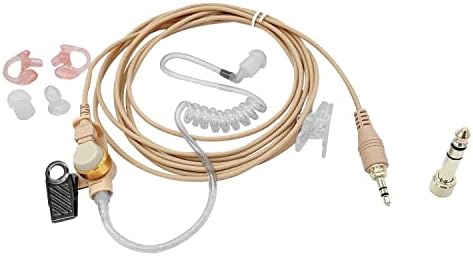 Professional Universal IFB Earpiece with 3.5 mm Connector – Lightweight On-Stage Ear Monitor for i Phone and Android – High-Fidelity Audio Clarity in Beige – Ideal for Broadcasting and Live Events – Ergonomic Design for All-Day Comfort – Versatile 1/4” Connector Option