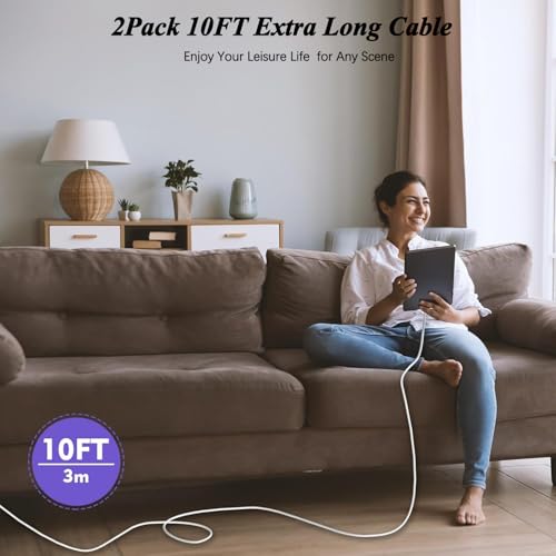 Dual 20 W USB-C Fast Charger Kit for i Pad – 2 Pack with 10 FT Charging Cables for i Pad Pro, Air, Mini – Rapid Power Adapter for Enhanced Performance and Portability