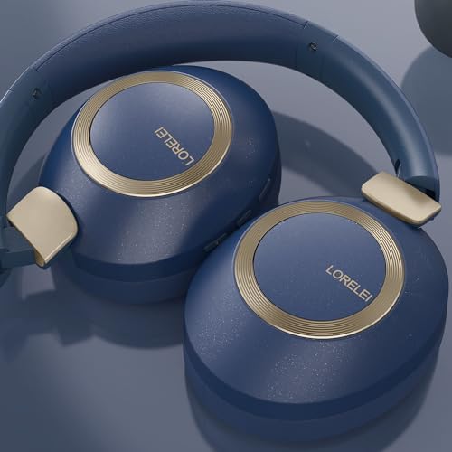 Discover Superior Sound with LORELEI B-C6 Wireless Over-Ear Headphones – 50-Hour Playtime, Lightweight & Ergonomic Design, Enhanced Deep Bass for Ultimate Audio Immersion, Built-In Microphone for Seamless Calls, and Plush Memory Foam Earmuffs for All-Day Comfort at Home or On-the-Go (Beige White)