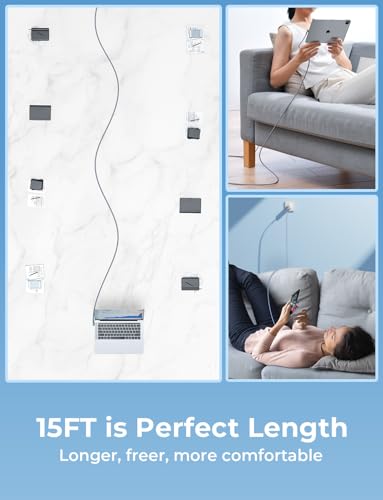 Optimize your charging setup with the AINOPE 240 W USB C to USB C Cable, a 6-foot powerhouse engineered for ultimate speed and flexibility. Featuring a right-angle connector, this fast charging cable is perfect for gaming or multitasking without the clutter of tangled cords. Compatible with the latest devices, including i Phone 16 Pro Max, i Phone 15, Mac Book Air/Pro, i Pad Pro, Samsung Galaxy, and Pixel, it delivers an impressive 240 W power output for rapid charging. The dual-pack offers exceptional value, ensuring you have a reliable charging solution wherever you go. Built with premium materials for durability, the sleek grey and blue design enhances your tech aesthetic while providing long-lasting performance. Elevate your device charging experience with this versatile cable, designed for both home and office use, while ensuring seamless connectivity across all your electronics.