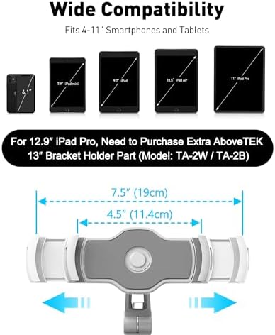Maximize Your Mobile Utility with the Above TEK i Pad Suction Mount – Versatile Phone & Tablet Holder for 4″-11″ Devices | Secure Suction Cup Technology for Cars, Trucks, and Home Use | Adjustable Arm for Perfect Viewing Angles | Lightweight and Durable Design for Easy Portability | Ideal for Hands-Free Navigation, Streaming, and Calls | Elevate Your Experience on Windows, Mirrors, and Dashboards