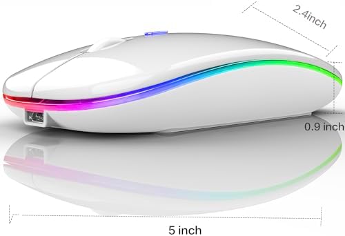 Sleek Bluetooth Wireless Mouse for Mac, Windows & i Pad – Ergonomic Design, High-Precision Navigation, Rechargeable & Dual-Mode Compatibility (Gray & Black) – Elevate Your Productivity with Clutter-Free Connectivity