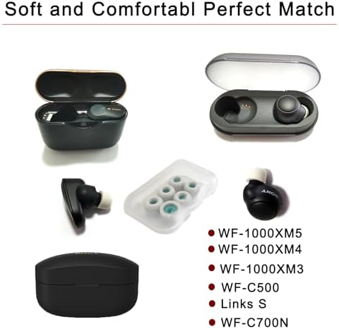 Upgrade Your Listening Experience with Memory Foam Ear Tips for Sony WF-1000 XM4, XM5 & Link Buds S – Superior Comfort & Sound Isolation – 3 Pairs Medium Black – Essential Replacement Accessories for Enhanced Audio Performance and Secure Fit