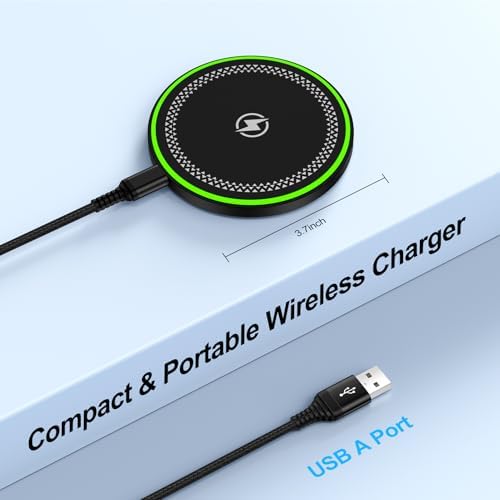 Samsung S22 Ultra Wireless Charging Stand – Fast 15 W Qi-Compatible Charger for Galaxy S25/S24/S23/S22, Google Pixel 9 Pro/8/7, i Phone 16/15/14 Series – Non-Slip Design with Smart LED Indicator and 4 FT USB-C Cable – Safe, Efficient, and Sleep-Friendly Charging Solution for All Qi-Enabled Devices