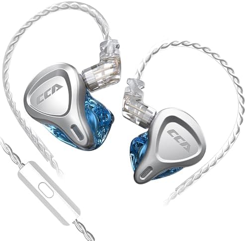 Elevate Your Sound Experience with CCA CSN Dual Driver IEM Earbuds – High-Fidelity In-Ear Monitors for Musicians | Removable C-Pin Cable, Built-in Mic, and Noise Isolation | Stylish Blue Design for Ultimate Comfort and Performance