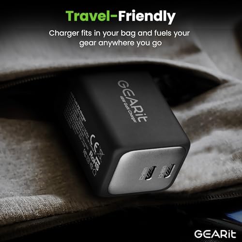 Maximize Charging Efficiency with GEARit 48 W Dual-Port USB C Wall Charger – Innovative Ga N Technology for Ultra-Fast Power Delivery to Apple, Samsung, i Phone, i Pad & Google Pixel – Compact & Travel-Friendly Design with Universal Device Compatibility and Smart Safety Features for Hassle-Free On-the-Go Charging