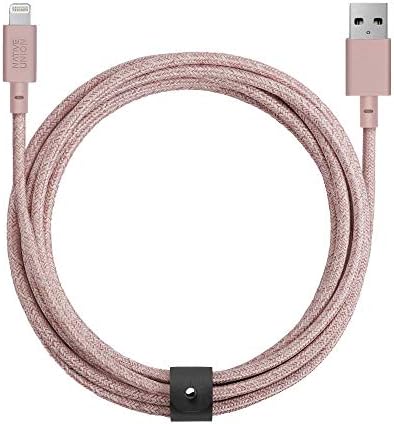 Native Union Belt Cable XL – 10 ft Reinforced Lightning to USB Charging Cable with Leather Strap – MFi Certified for i Phone 14, 13, 12, & Earlier Models – Premium Durability Meets Elegant Convenience – Ideal for Home, Office, and Travel