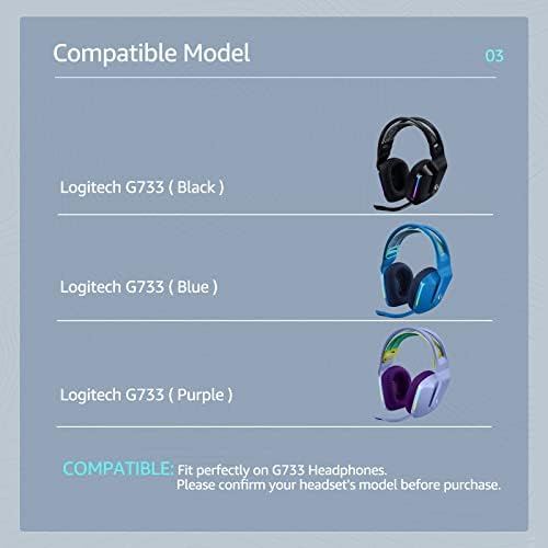 Upgrade Your Gaming with Premium Soft Mesh Ear Pads for Logitech G733 & G335 – Noise-Isolating Foam Enhances Comfort and Sound Quality (Black)