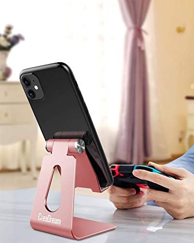 CreaDream Adjustable Cell Phone Stand, Phone Stand, Cradle, Dock, Holder, Aluminum Desktop Stand Compatible with Phone 13 12 Pro Max Charging, Accessories Desk, All Mobile Phones, Sierra Blue – Enhanced Compatibility and Speed