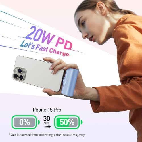 Ultra-Compact i WALK 4,500 m Ah Portable Charger for i Phone 16/15 & Samsung Galaxy S25/S24/S23 – Fast 20 W Power Bank with USB-C Connectivity for Seamless On-the-Go Charging – Lightweight Travel Essential for All Smartphones