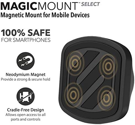 Scosche Magic Mount Select Dual Pack – Premium Magnetic Car Phone Holder for i Phone & Android – Secure 360° Adjustable Mount for Hands-Free Driving – Ideal for Dash & Window Use – Durable Design for Enhanced Compatibility & Safety