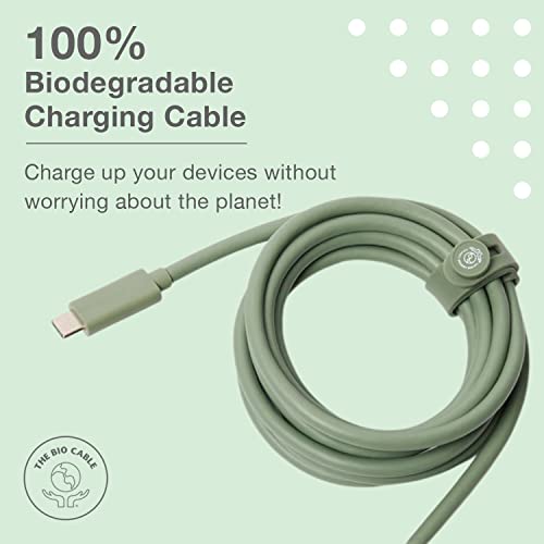 Ultimate Type C Fast Charging Cable – 20 V 5 A with 100 W Power Output & 20 Gbps High-Speed Data Sync – Eco-Friendly 6.5 ft Biodegradable Cord in Sleek White for Laptops & Smartphones – Superior Performance & Sustainable Convenience