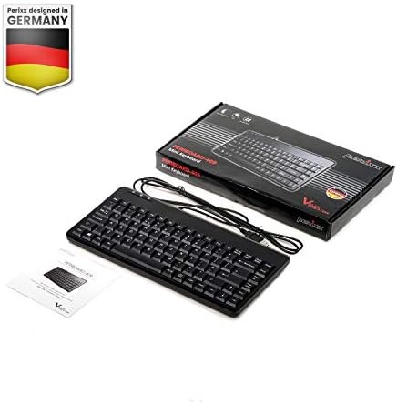 Compact Perixx PERIBOARD-409 H Wired USB Mini Keyboard with Dual USB Hubs – Effortless Typing Experience for Limited Spaces, Enhanced Compatibility, and Fast Connectivity