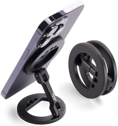 Revolutionary Magnetic Dual Grip Phone Holder for i Phone – Ultimate Security on Iron Surfaces | Versatile 1/4″ Screw Mount | Perfect for i Phone 16/15/14/13/12 Pro Max & Magnetic Cases | Effortless, Hands-Free Operation for Daily Activities