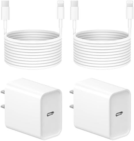 10 Ft i Phone Fast Charger 2-Pack – 20 W Super Fast Charging Cables for i Phone 14/13/12/11 Pro Max, Plus, Mini, and i Pad – Enhanced Durability, Flexibility, and Rapid Power Delivery for Ultimate Convenience