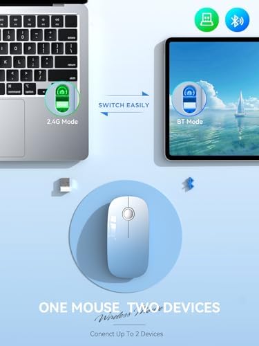 Sleek Purple Wireless Bluetooth Mouse – Effortless Dual Connectivity, 1600 DPI Precision, Whisper-Quiet Clicks, Long Battery Life for Enhanced Productivity and Versatile Device Compatibility