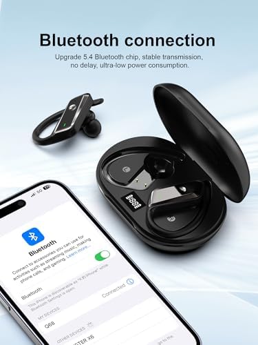Ultimate Bluetooth 5.4 Wireless Earbuds – 53 Hours of Uninterrupted Playtime, IPX7 Waterproof Sport Headphones with LED Battery Indicator & Built-in Mic for Gaming, Fitness, and Everyday Use – Designed for Maximum Comfort and Resilience – Sleek Black Edition