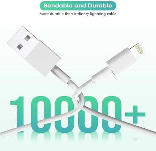 Ultimate 2-Pack i Pad Charger Set: 10 FT Lightning Cable & 12 W Foldable USB Wall Adapter for Quick & Reliable Charging – Compatible with i Pad 4/5/6/7/8/9, Mini & Air Models – Travel-Friendly Design for Uninterrupted Use
