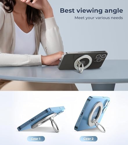 Chic Glitter Magnetic Phone Ring Holder for Mag Safe – Stylish Finger Grip Stand for i Phone, Kindle & Smartphones, Enhanced Stability with Versatile Compatibility for Pop Sockets – Elevate Your Daily Mobile Experience with Glamour and Functionality