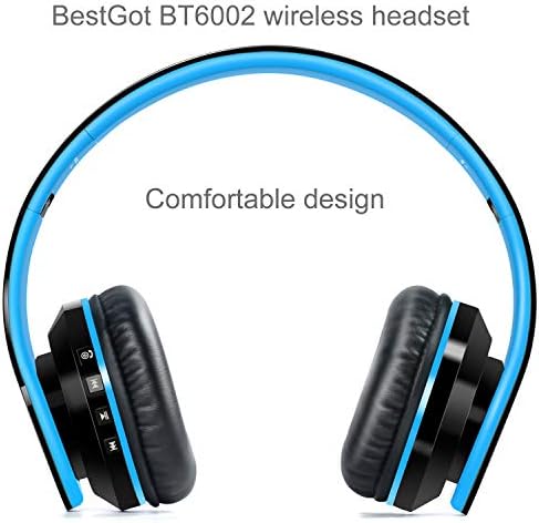 Kid-Friendly Bluetooth Headphones BT6002 – Volume-Limited Wireless Headset for Safe Listening – Foldable Design with 60-Hour Battery Life – Ideal for School, Tablets, PCs & TV – Stylish Black and Blue Finish for Comfort and Durability