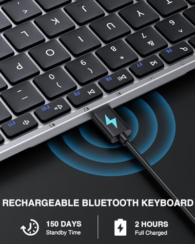 Portable Full-Size Proto Arc Bluetooth Keyboard XK01 – Foldable Wireless Keyboard with Numeric Keypad for i Pad, Tablets, Smartphones, and Laptops – Rechargeable Multi-Device Solution for Windows, i OS & Android – Ultimate Travel Companion for On-the-Go Professionals